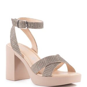 SEYCHELLES ITALY GOLD SHIMMER SANDCASTLE SANDALS PLATFORM SHOES